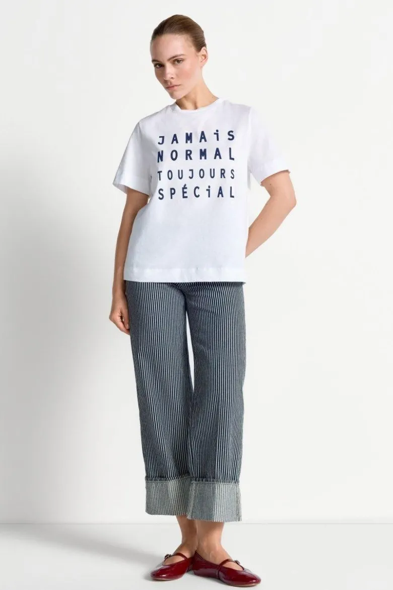 Weißes T-Shirt mit Slogan
