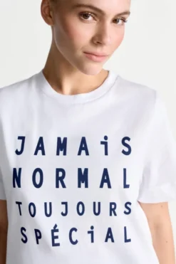 Weißes T-Shirt mit Slogan