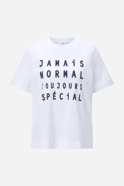 Weißes T-Shirt mit Slogan