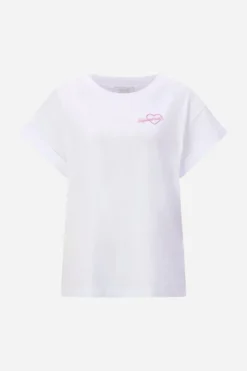 Weißes T-Shirt mit Stickerei