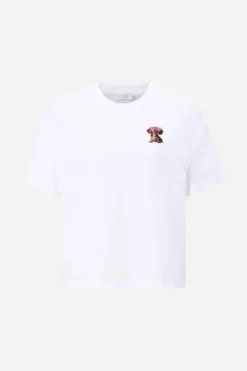 Weißes T-Shirt mit Strassdetails