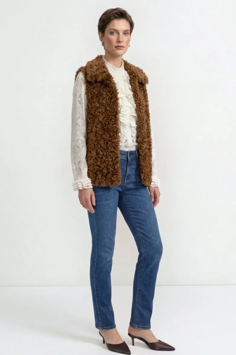 Weste in Shearling-Optik