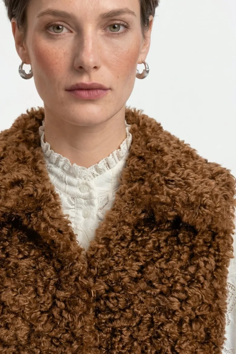 Weste in Shearling-Optik