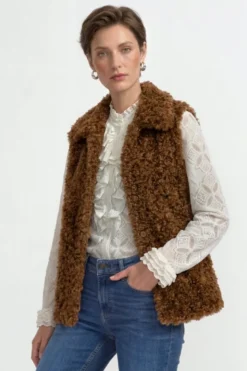 Weste in Shearling-Optik