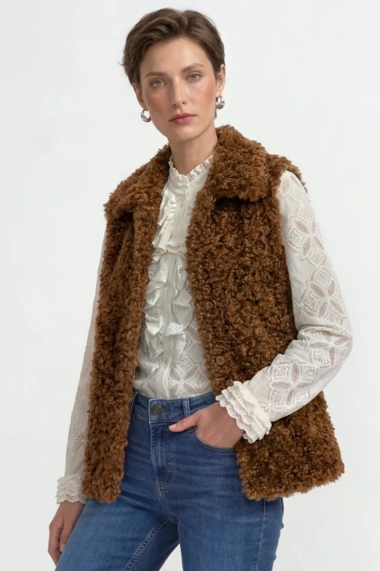 Weste in Shearling-Optik