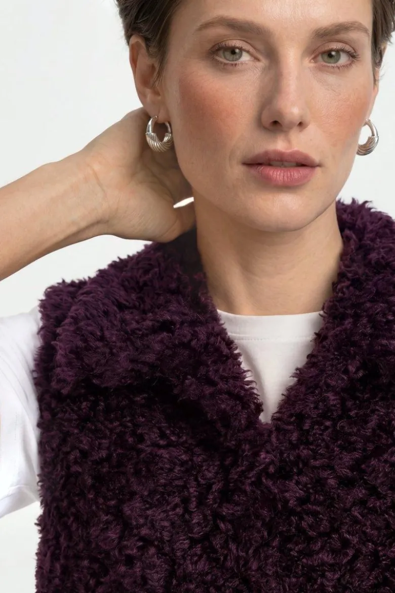Weste in Shearling-Optik