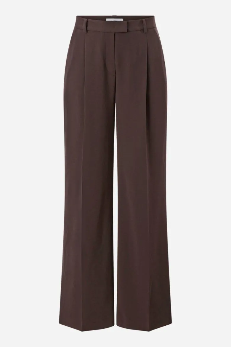 Wide-Leg-Bundfaltenhose