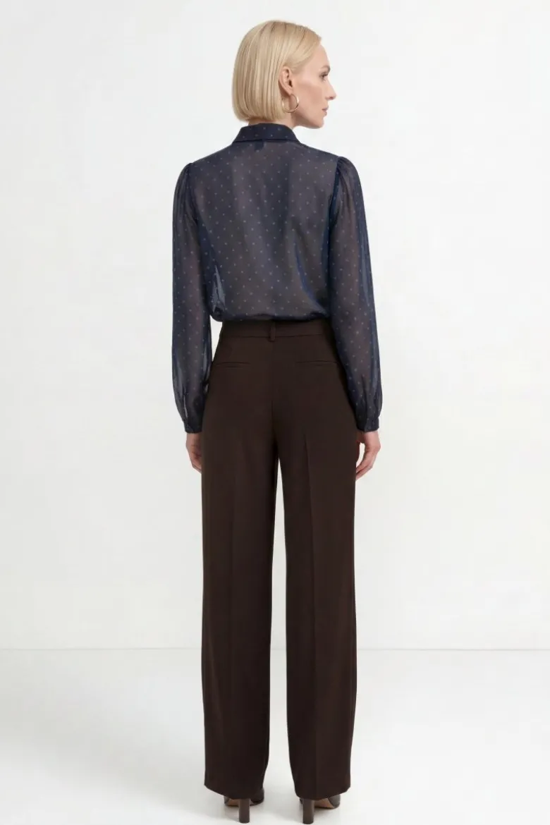 Wide-Leg Bundfaltenhose