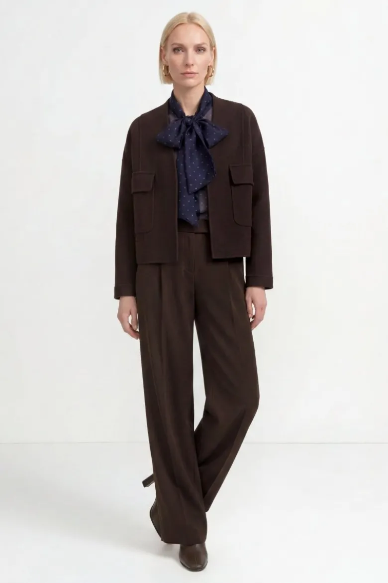 Wide-Leg Bundfaltenhose