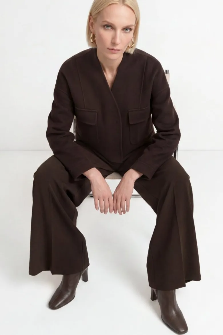Wide-Leg Bundfaltenhose
