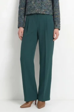 Wide-Leg Bundfaltenhose