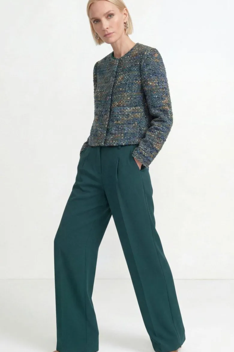 Wide-Leg Bundfaltenhose