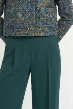 Wide-Leg Bundfaltenhose