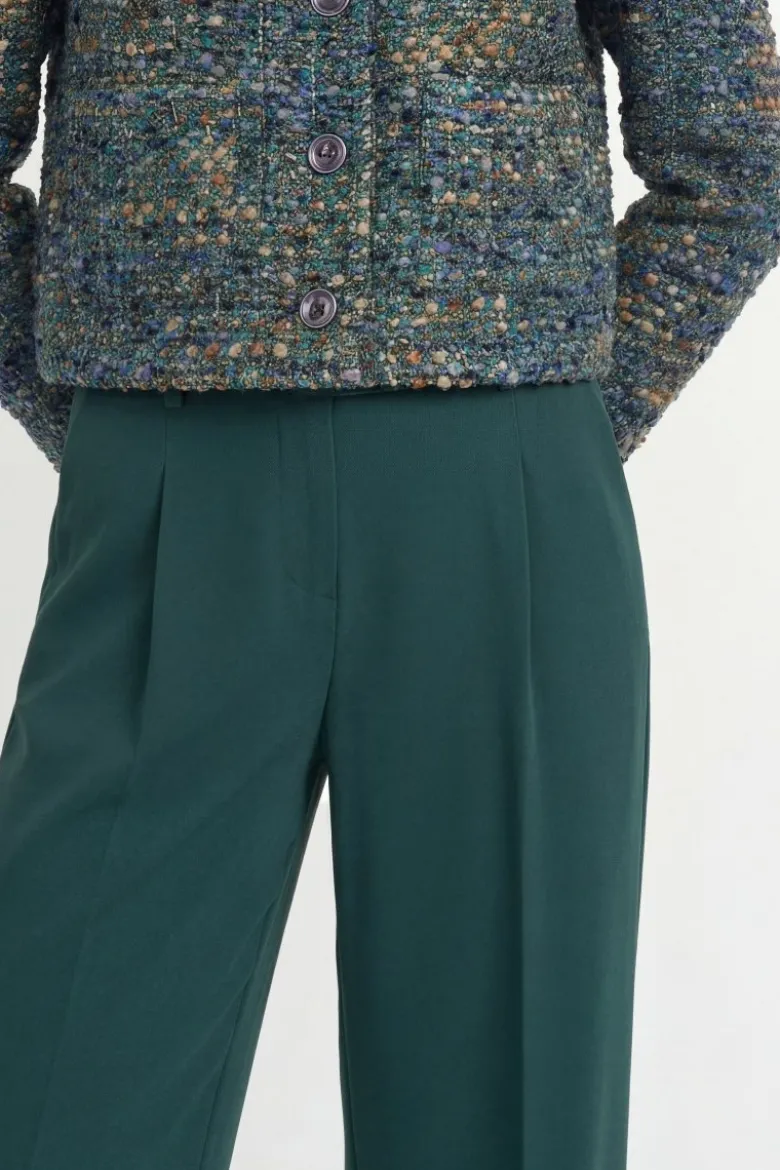 Wide-Leg Bundfaltenhose