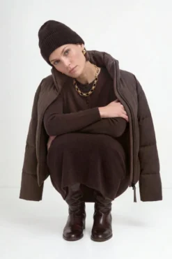 Wollmix-Jacke mit Daunenfüllung