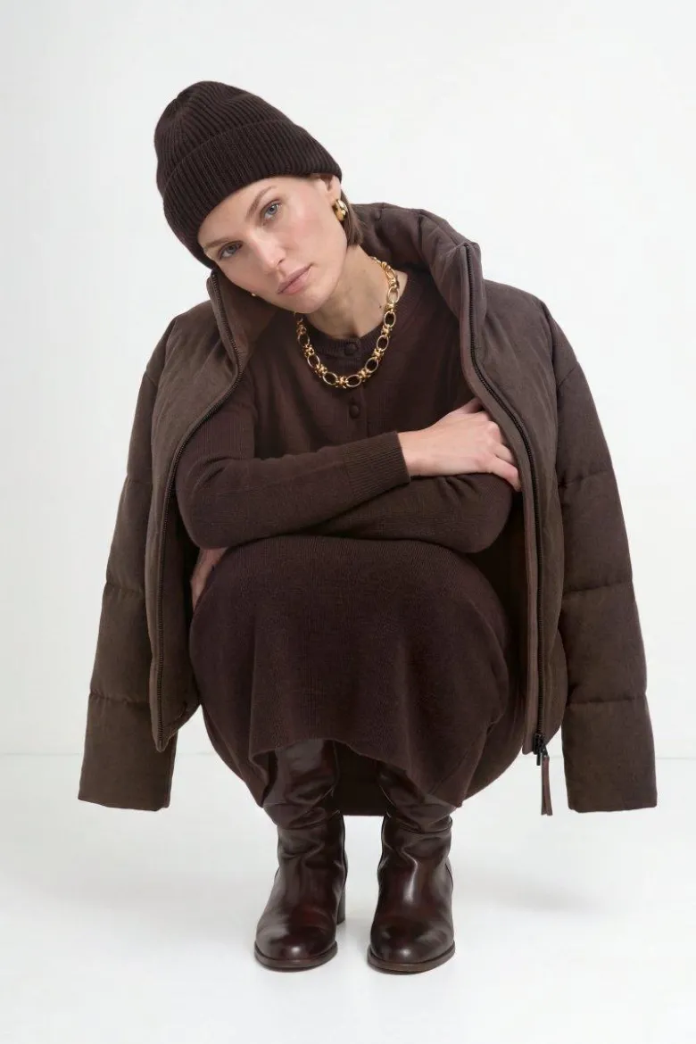 Wollmix-Jacke mit Daunenfüllung