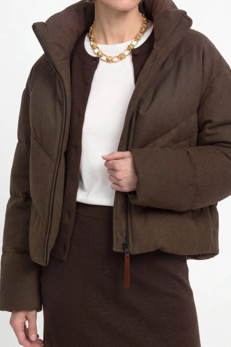 Wollmix-Jacke mit Daunenfüllung