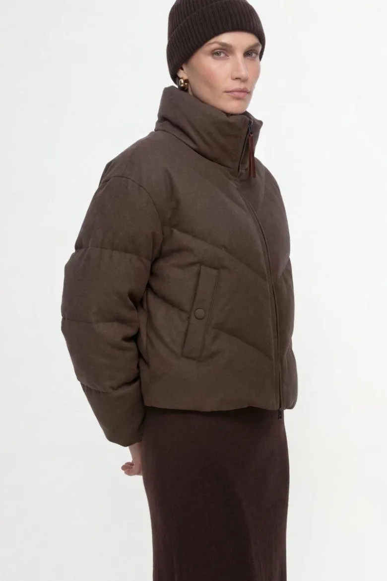 Wollmix-Jacke mit Daunenfüllung