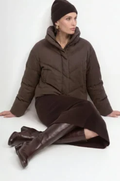 Wollmix-Jacke mit Daunenfüllung