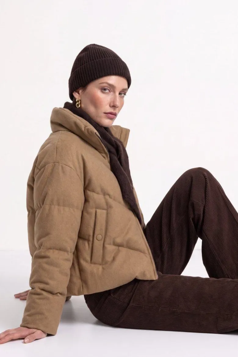 Wollmix-Jacke mit Daunenfüllung